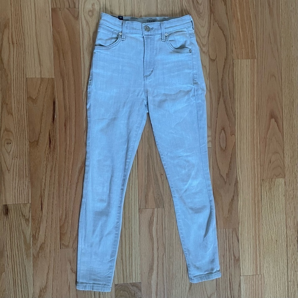 Anthropologie Citizens of Humanity Pale Gray Carlie Crop Skinny Jeans EUC Sz 24